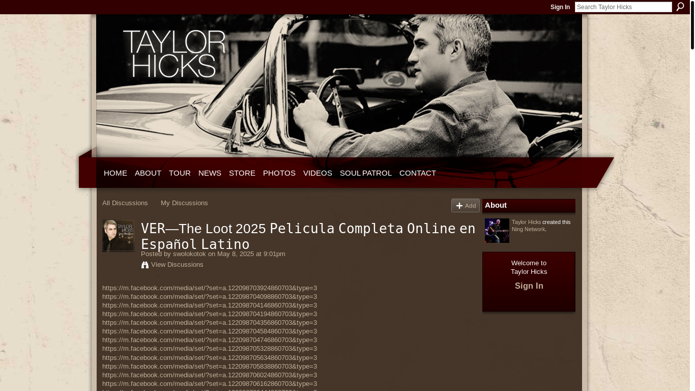 website screenshot of https://taylorhicks.ning.com/forum/topics/the-loot-2025