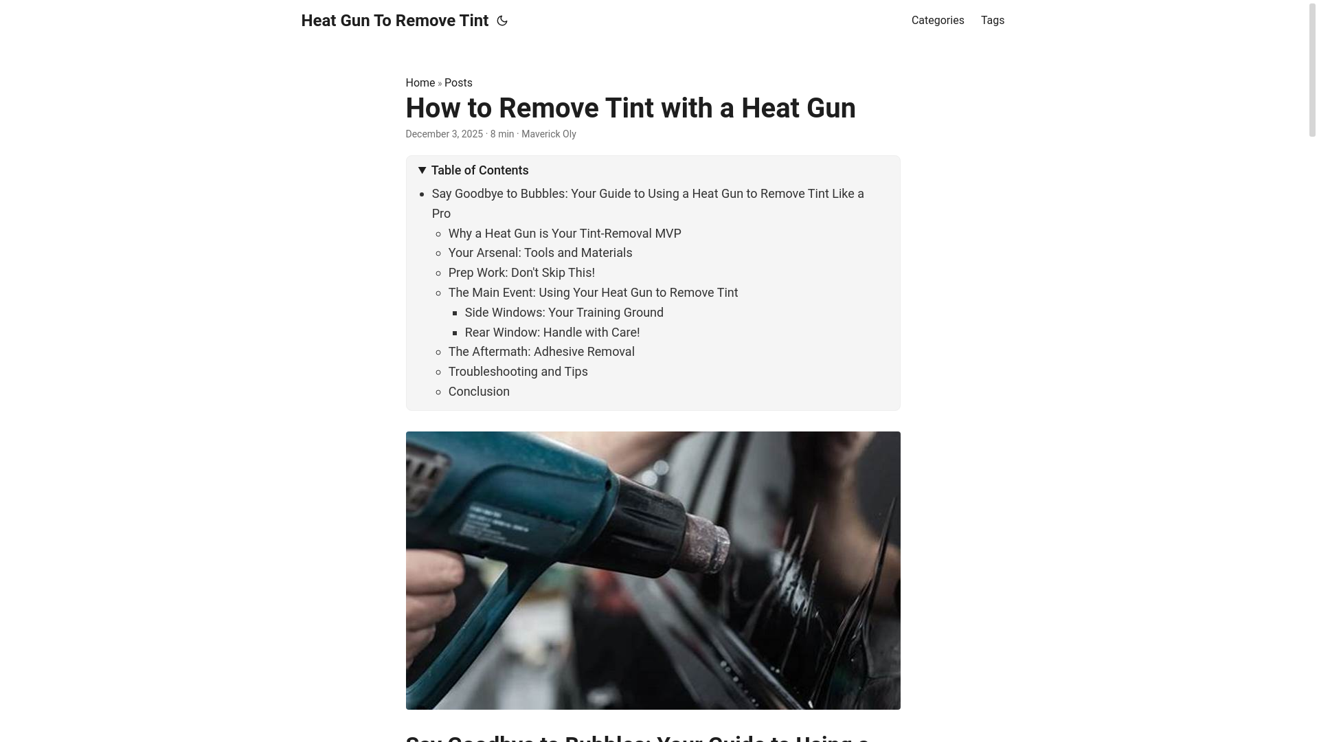 website screenshot of https://heatguntoremovetint2.pages.dev/