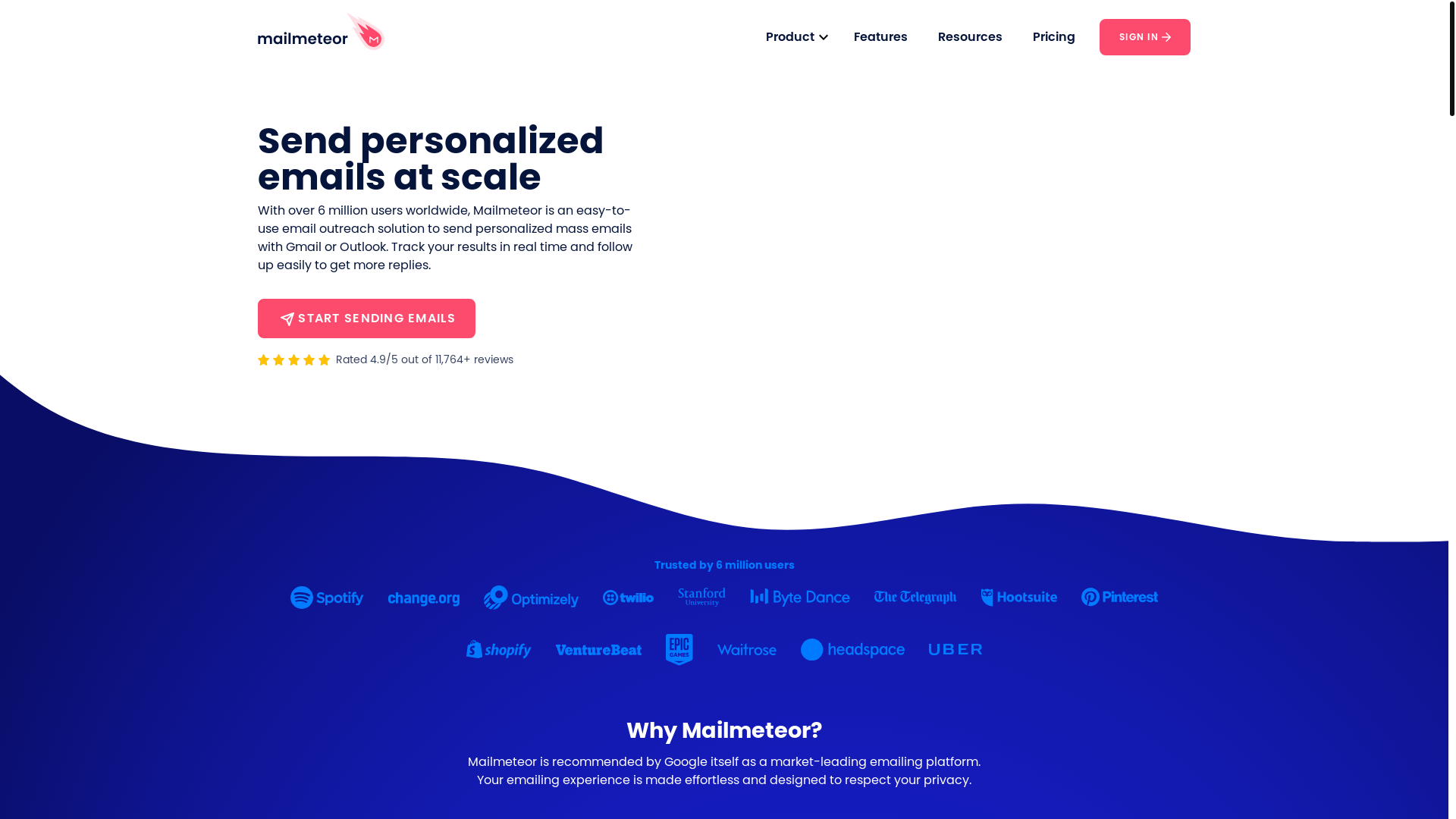 website screenshot of https://mailmeteor-landing.pages.dev/