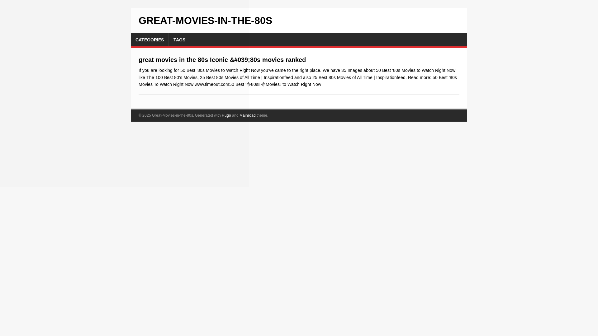 website screenshot of https://great-movies-in-the-80s.pages.dev/