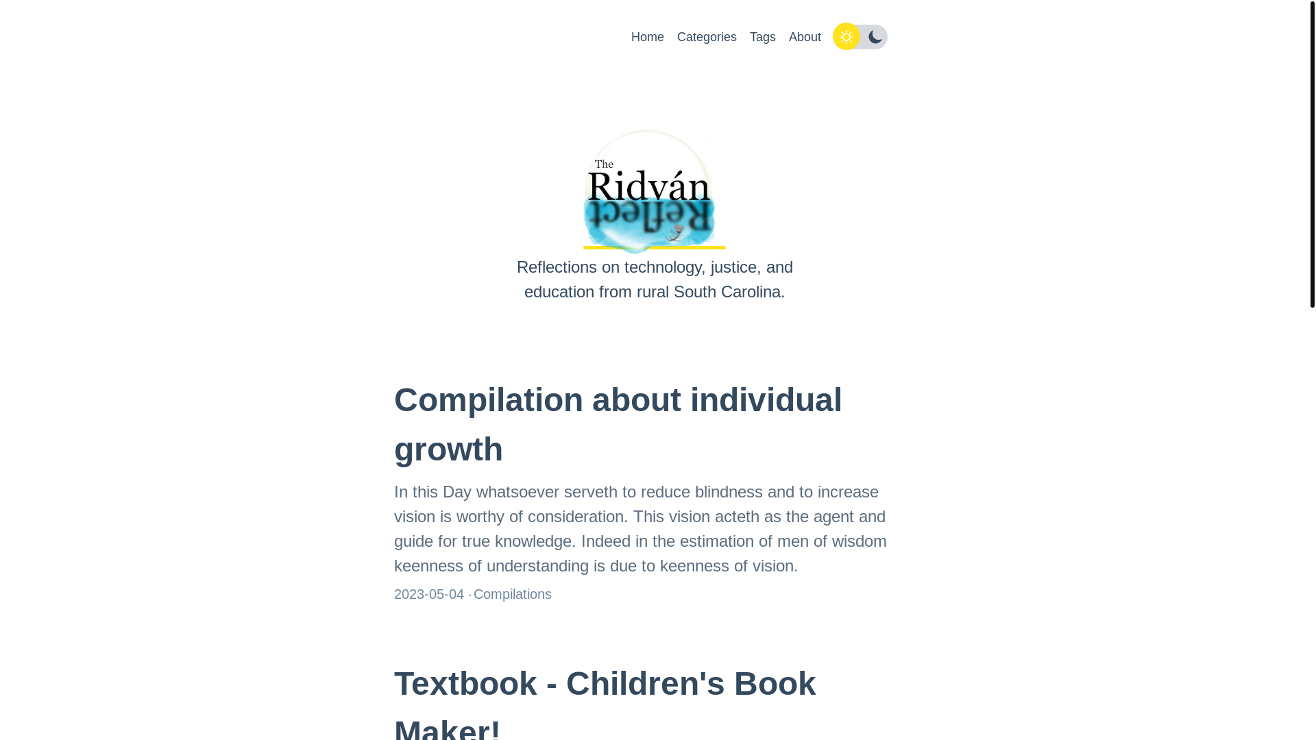 website screenshot of https://ridvanreflect.pages.dev/