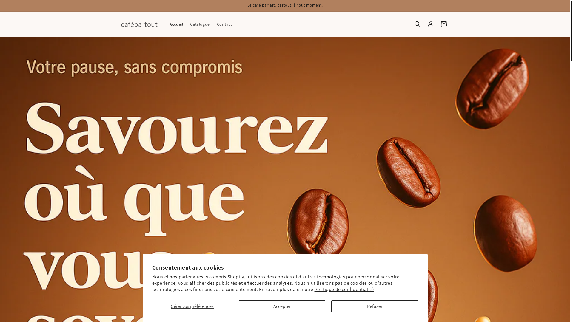 website screenshot of https://plaisirducafe.com/