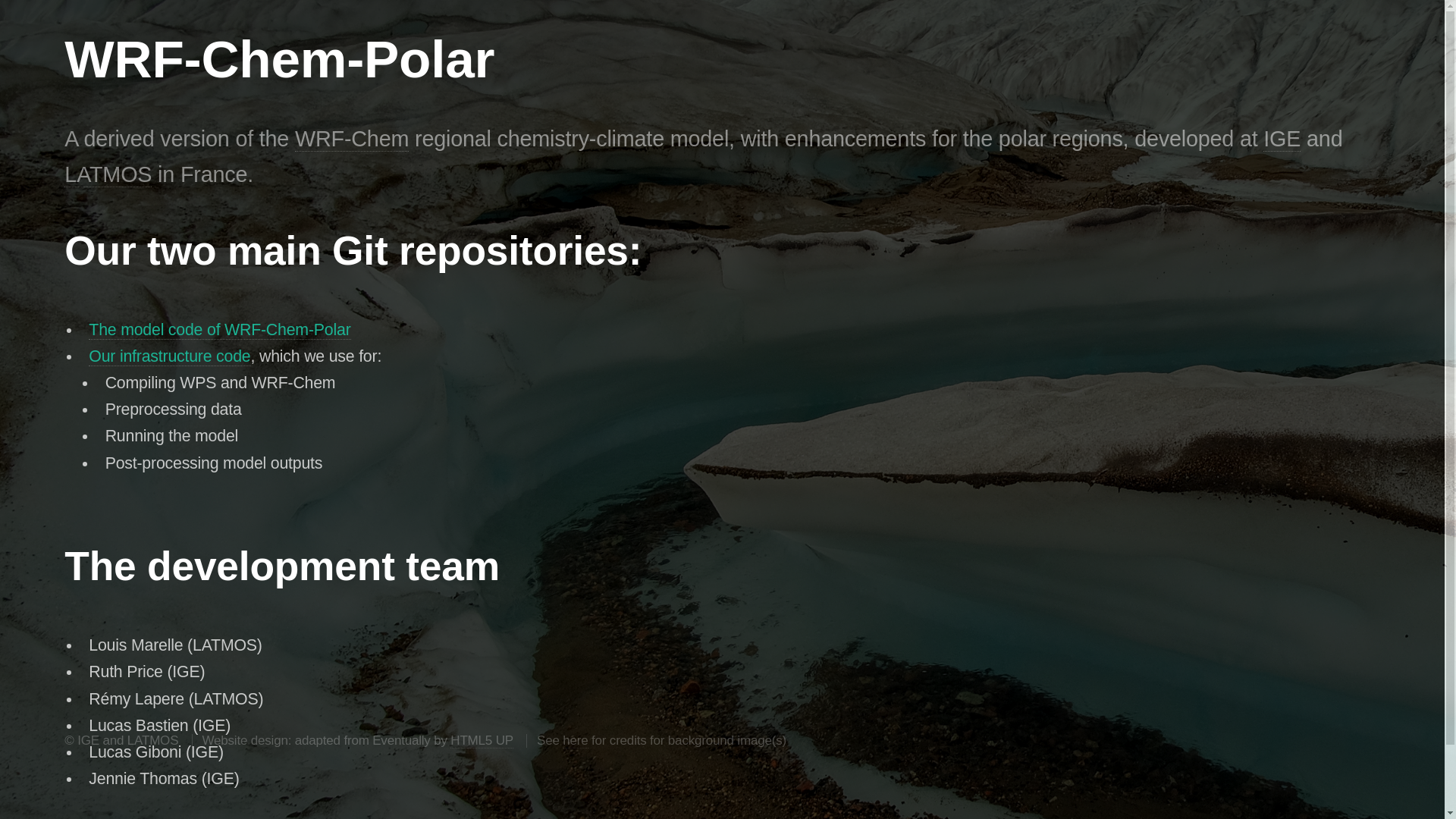 website screenshot of https://wrf-chem-polar.eu/