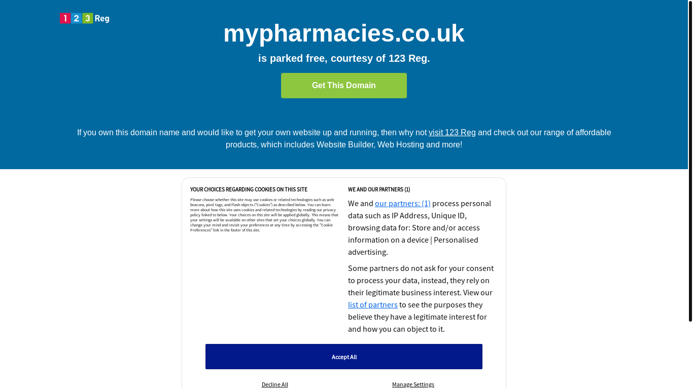 website screenshot of https://mypharmacies.co.uk/