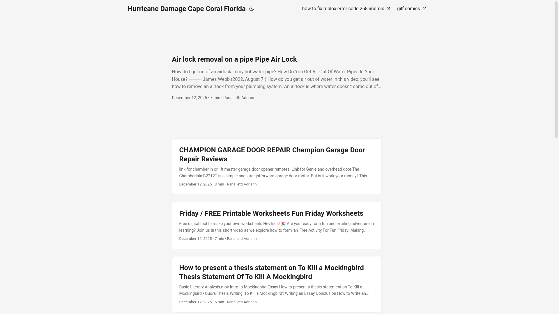 website screenshot of https://hurricanedamagecapecoralflorida.pages.dev/