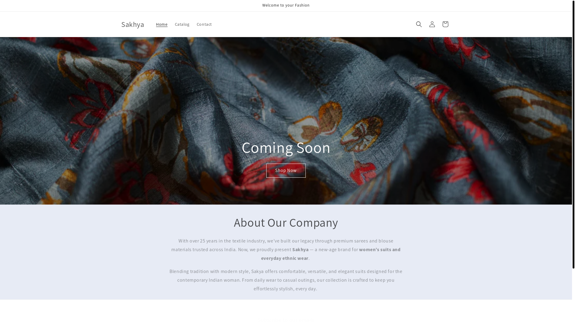 website screenshot of https://sakhyafashion.com/