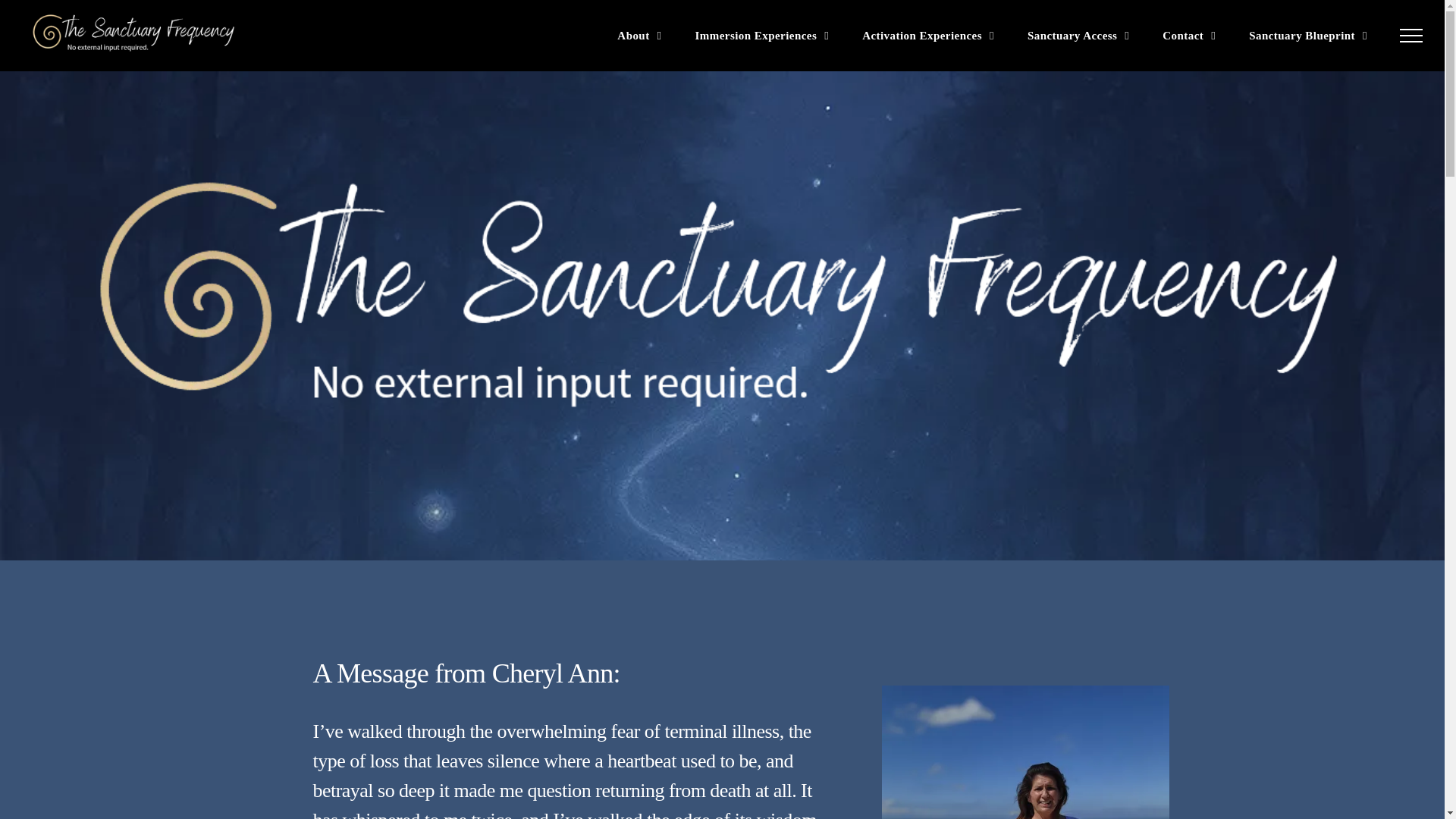 website screenshot of https://sanctuaryfrequency.com/