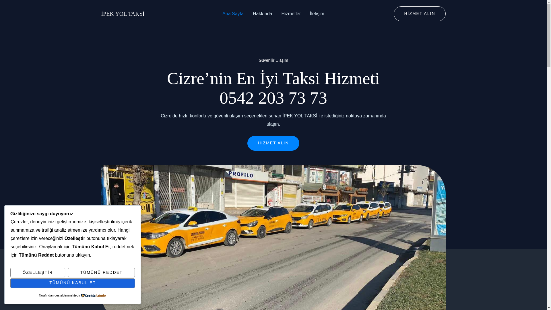 website screenshot of https://cizreipekyoltaksi.com/