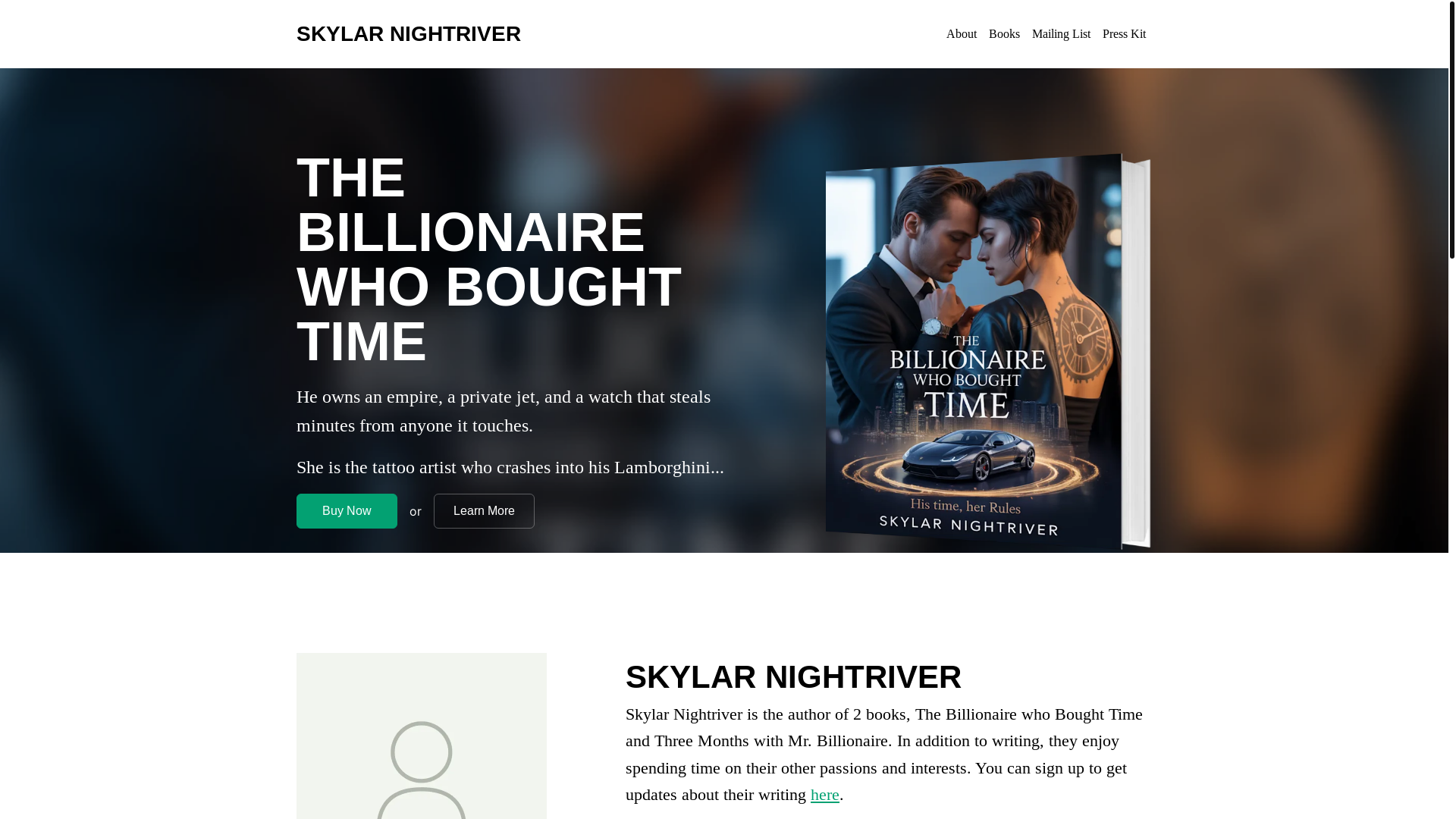 website screenshot of https://skylarnightriver.com/