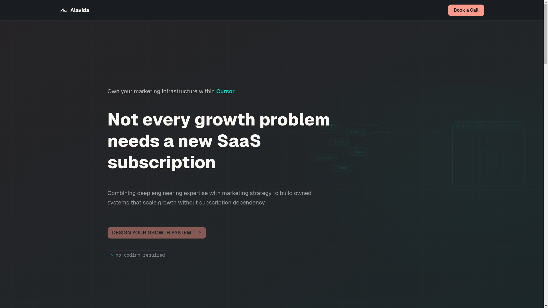 website screenshot of https://alavida.ai/