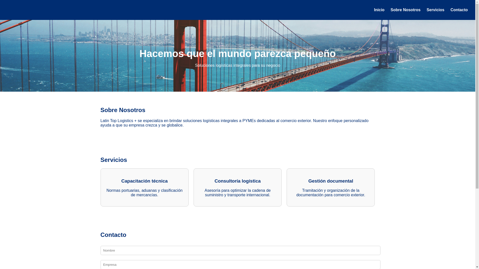 website screenshot of https://latintoplogistics.com/