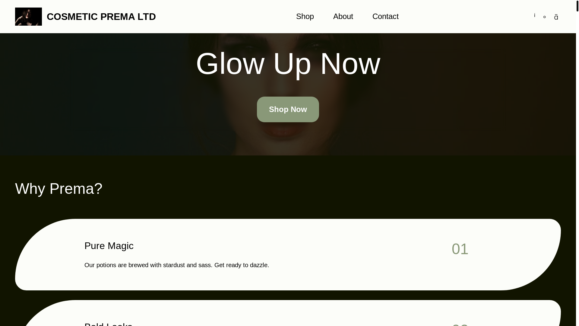 website screenshot of https://cosmeticprema.shop/