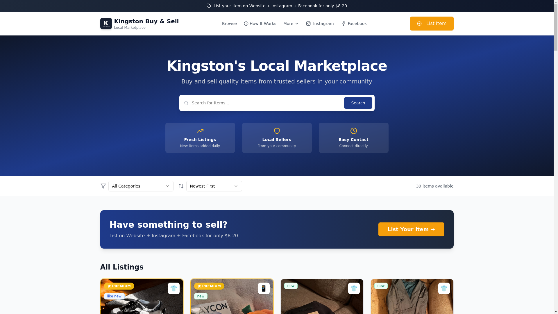 website screenshot of https://kingstonbuyandsell.com/