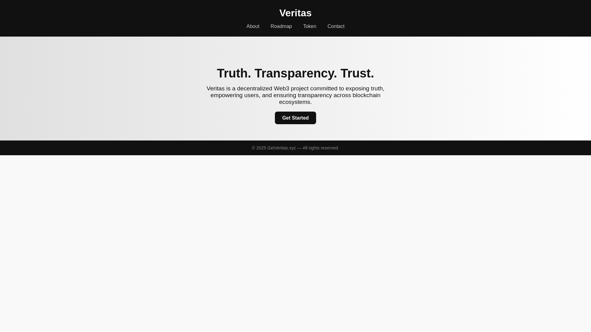 website screenshot of https://getveritas.xyz/