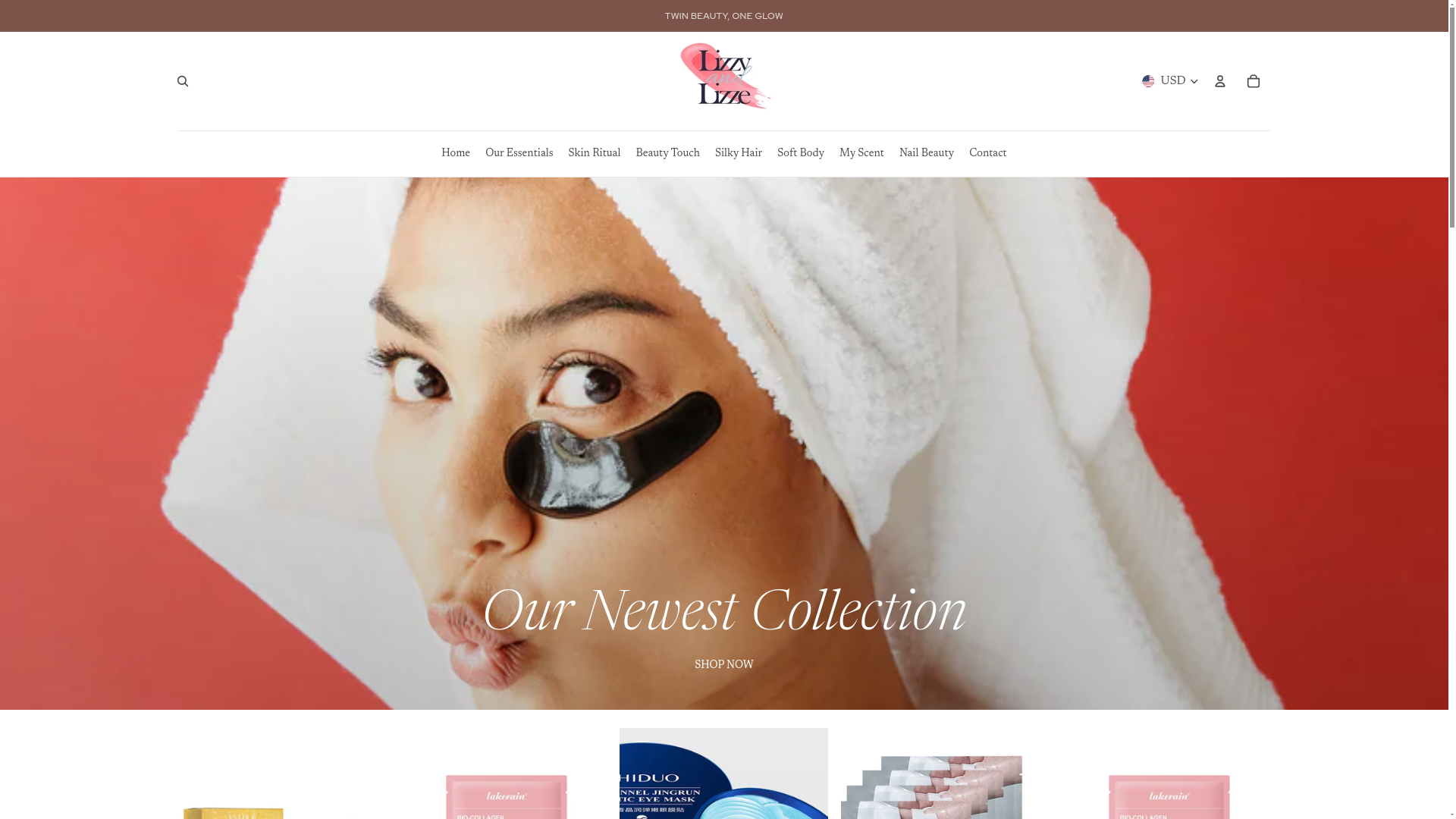 website screenshot of https://lizzyandlizze.com/