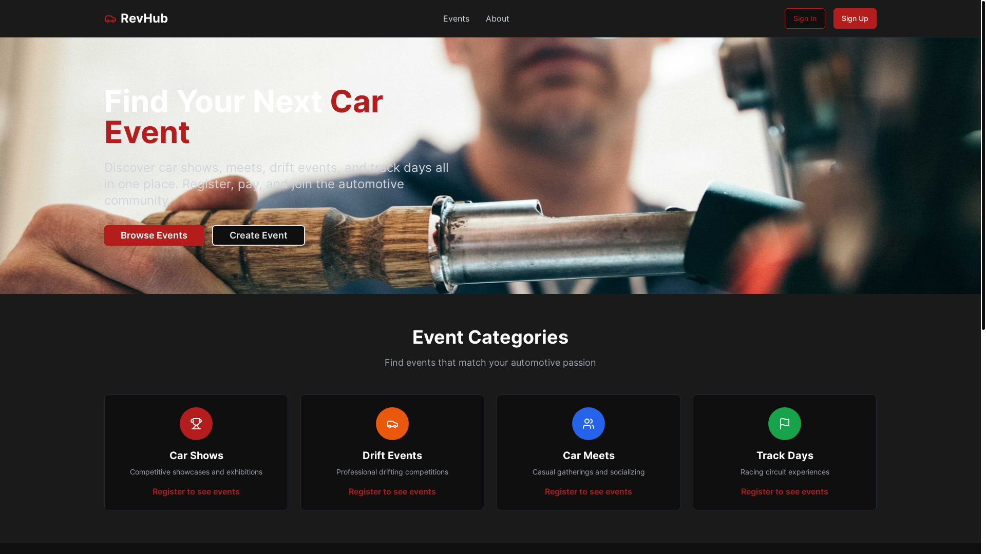 website screenshot of https://careventcentral.org/