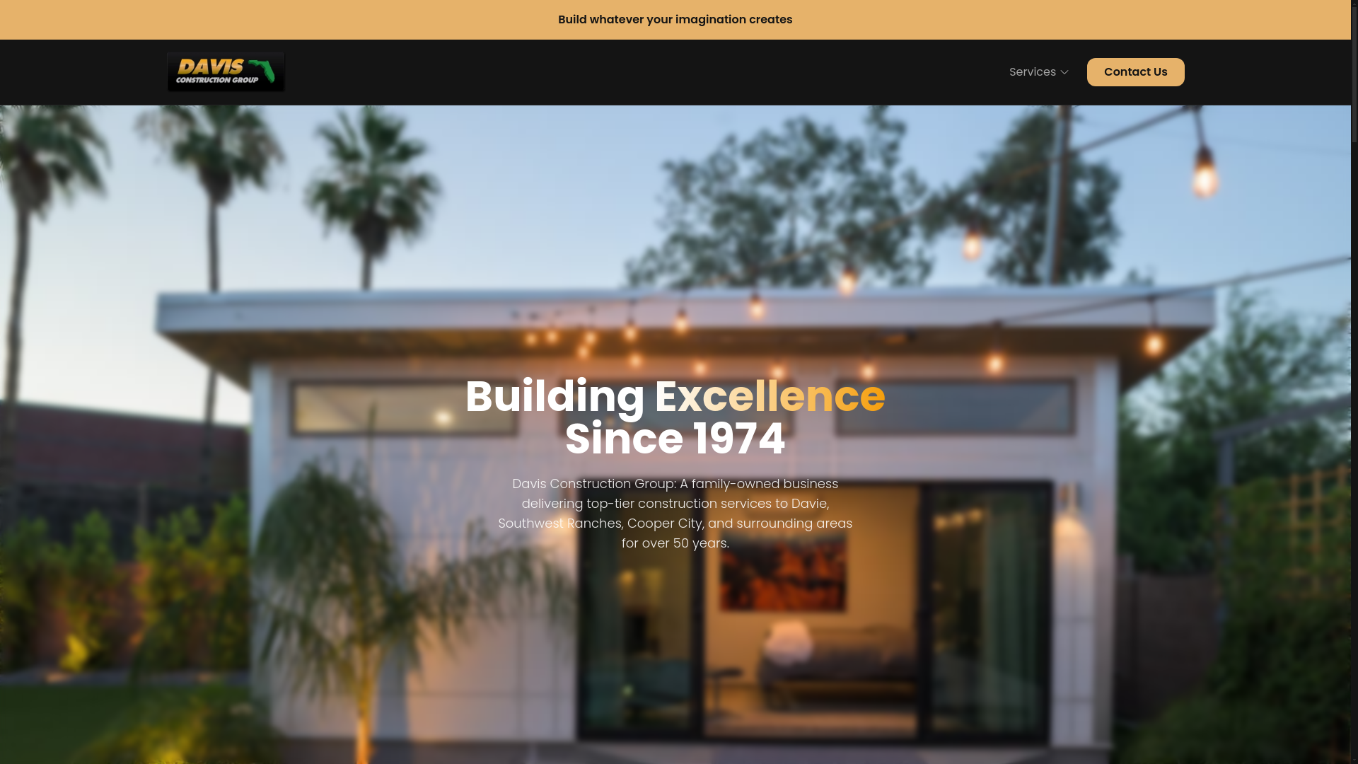 website screenshot of https://davisconstructiongrp.com/