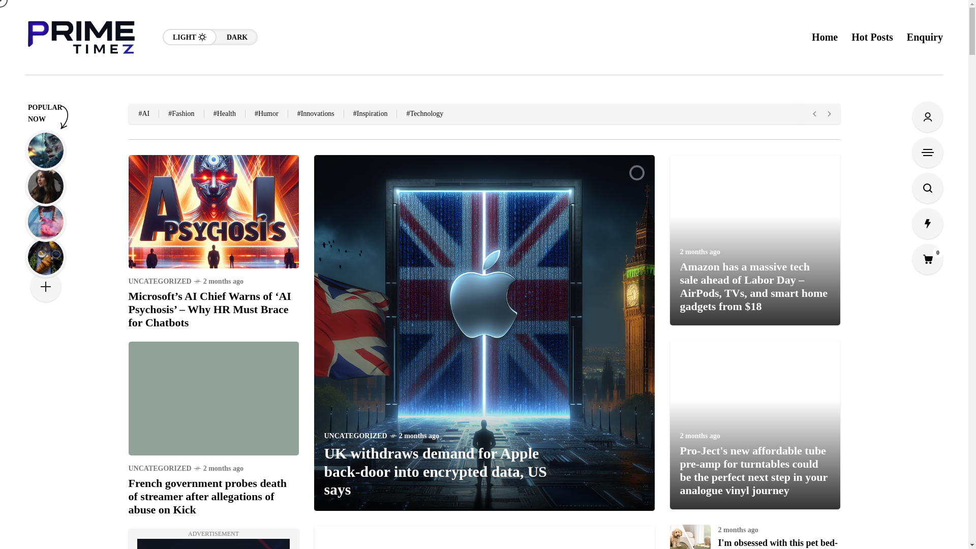 website screenshot of http://primetimez.blog/