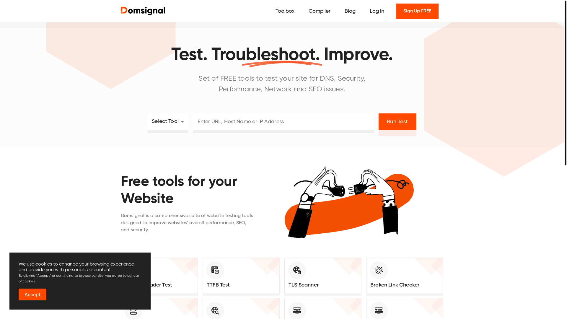 website screenshot of https://domsignal.com