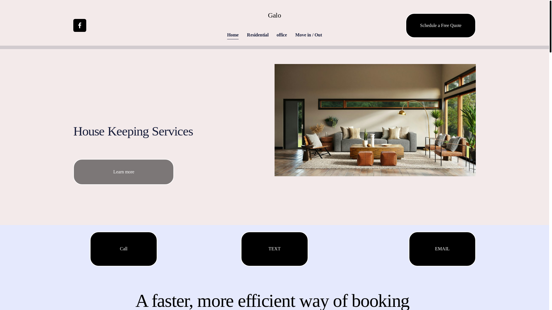 website screenshot of https://galohousekeepingservices.com/