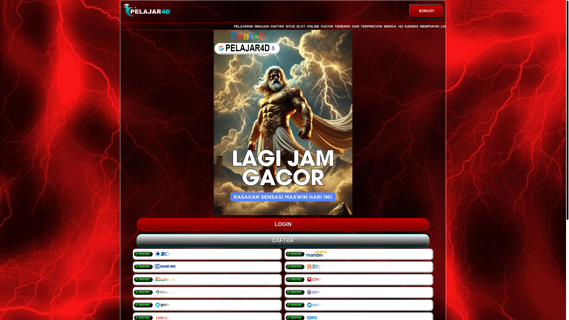 website screenshot of https://pelajar4dgacor.pages.dev/
