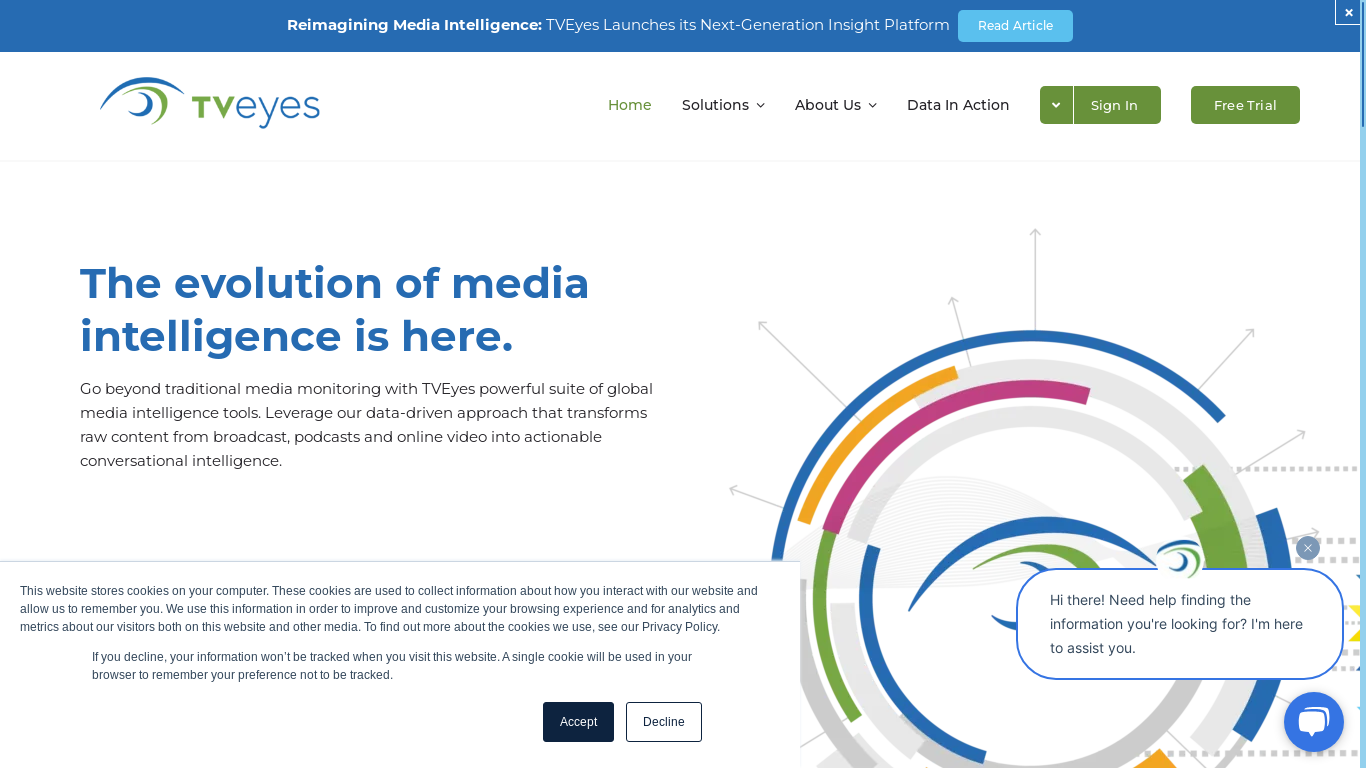 website screenshot of https://tveyesintel.com/