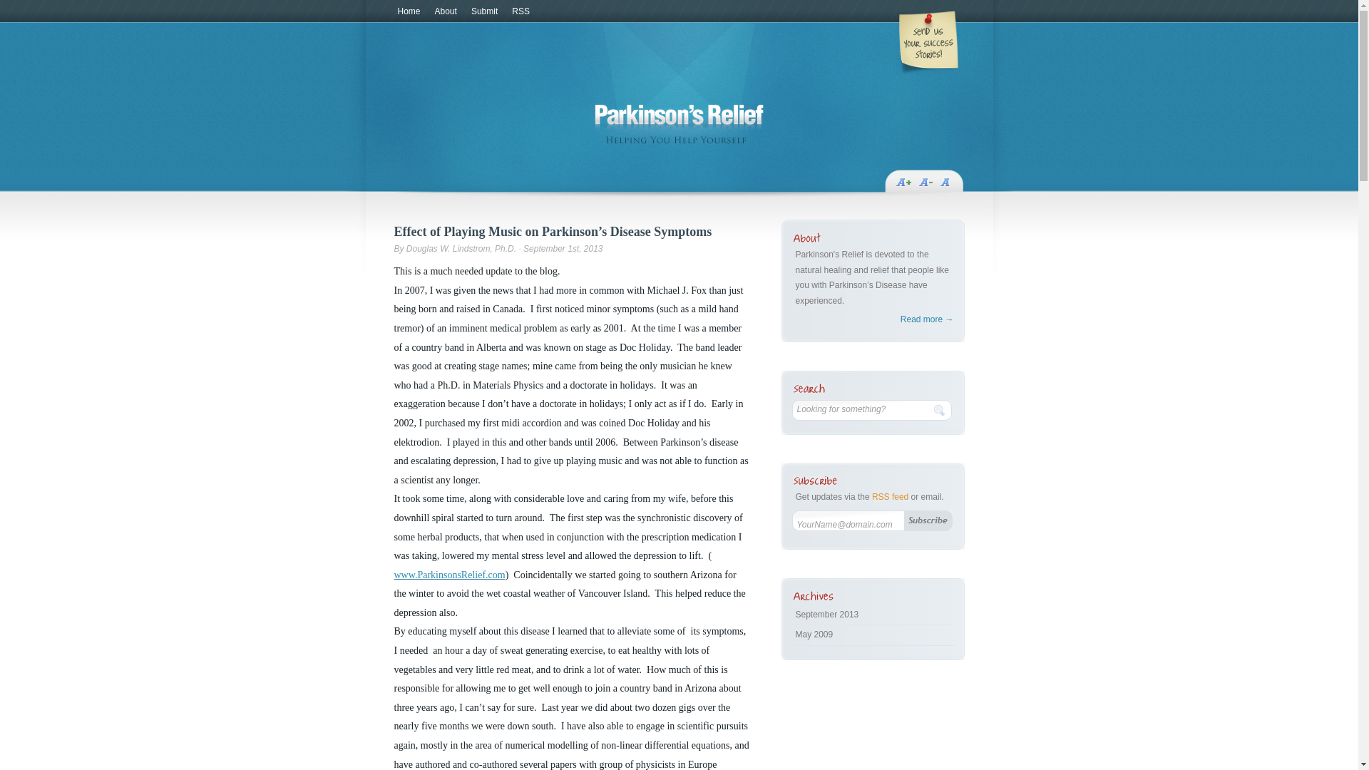 website screenshot of https://parkinsons-relief.pages.dev/