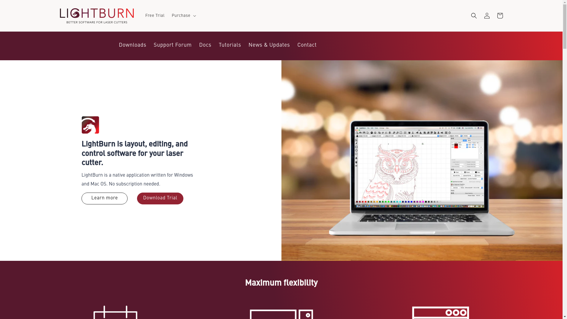 website screenshot of https://lightburnsoftware.site/