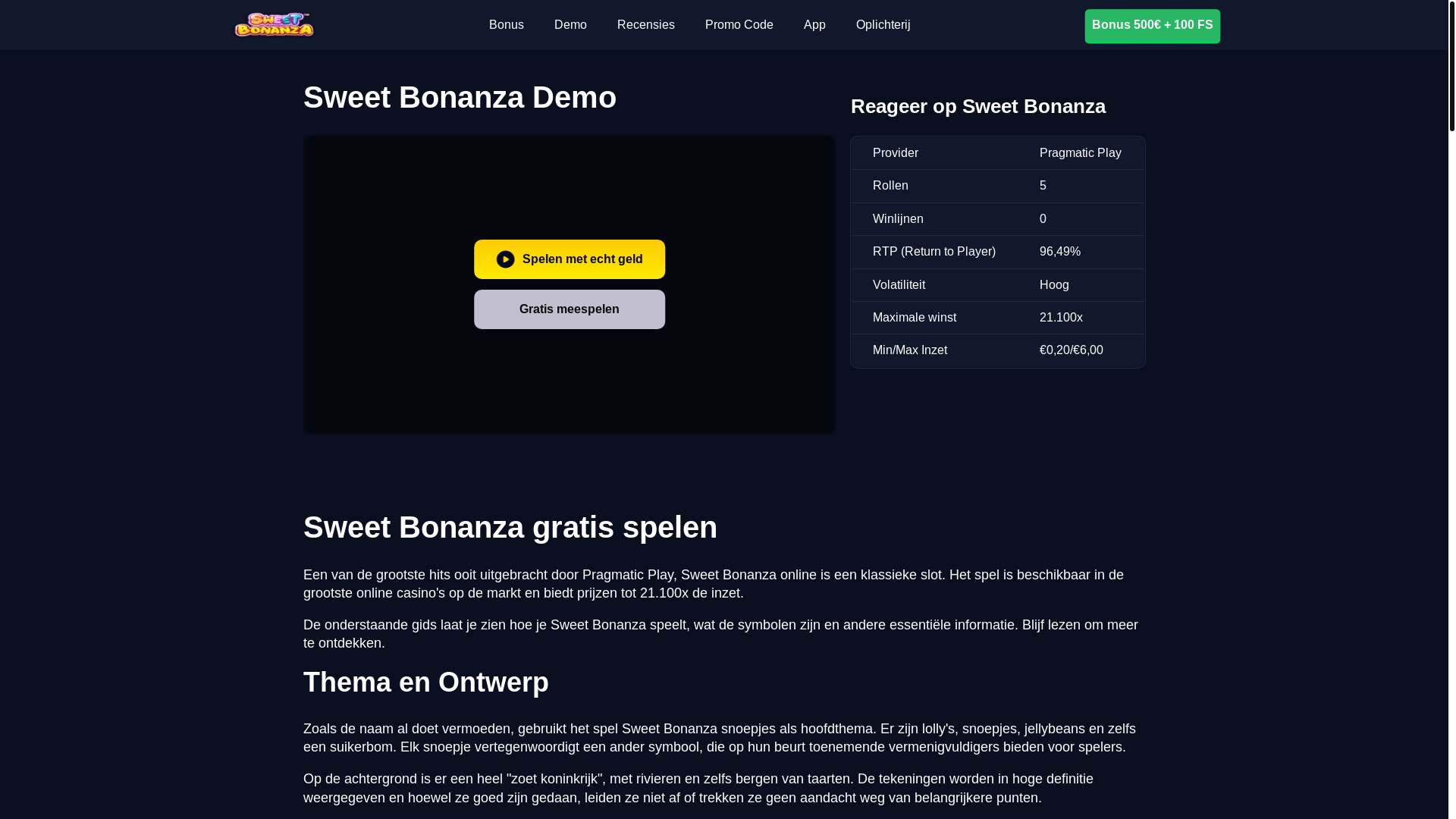 website screenshot of https://sweetbonanzademo-nl-1123.pages.dev/