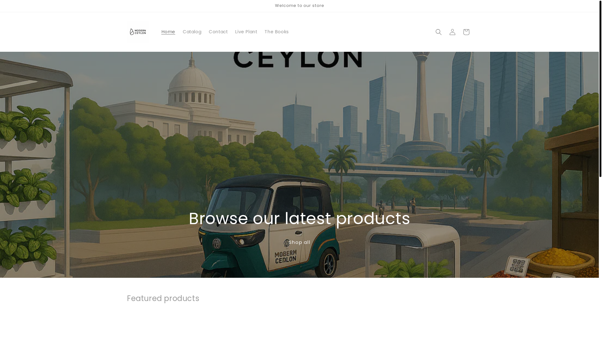 website screenshot of https://modernceylon.com/