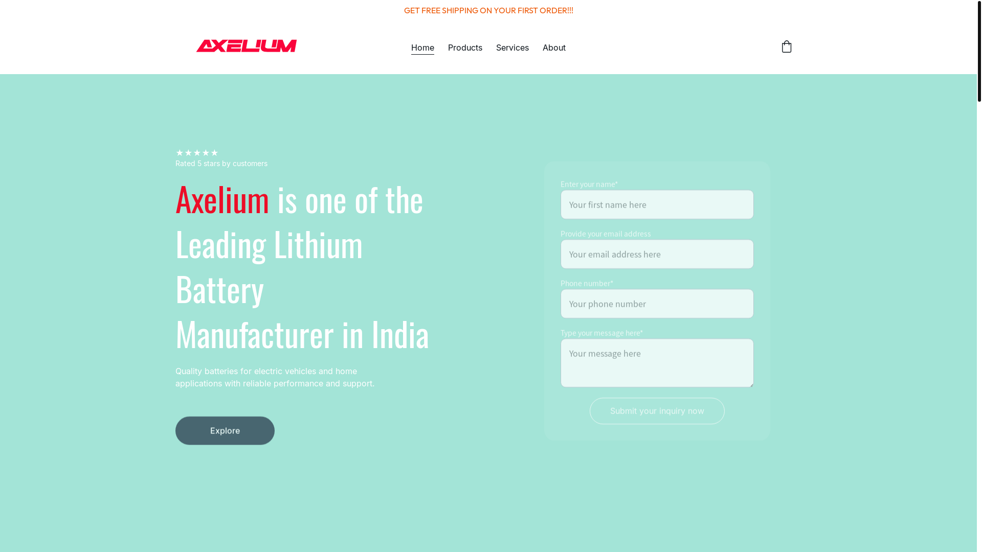 website screenshot of https://axelium.in/