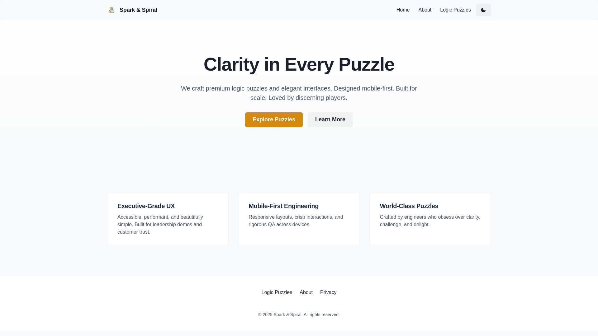 website screenshot of https://sparkandspiral-ca.pages.dev/