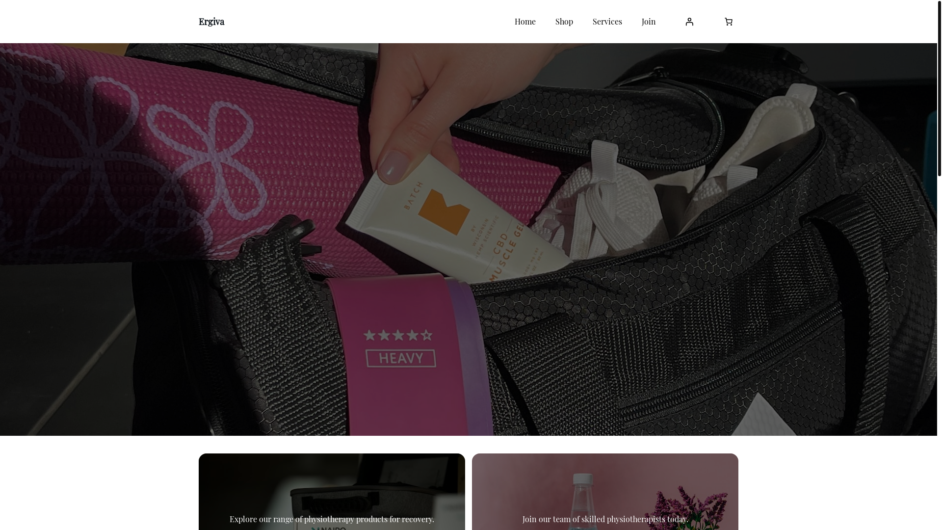website screenshot of https://ergiva.com/