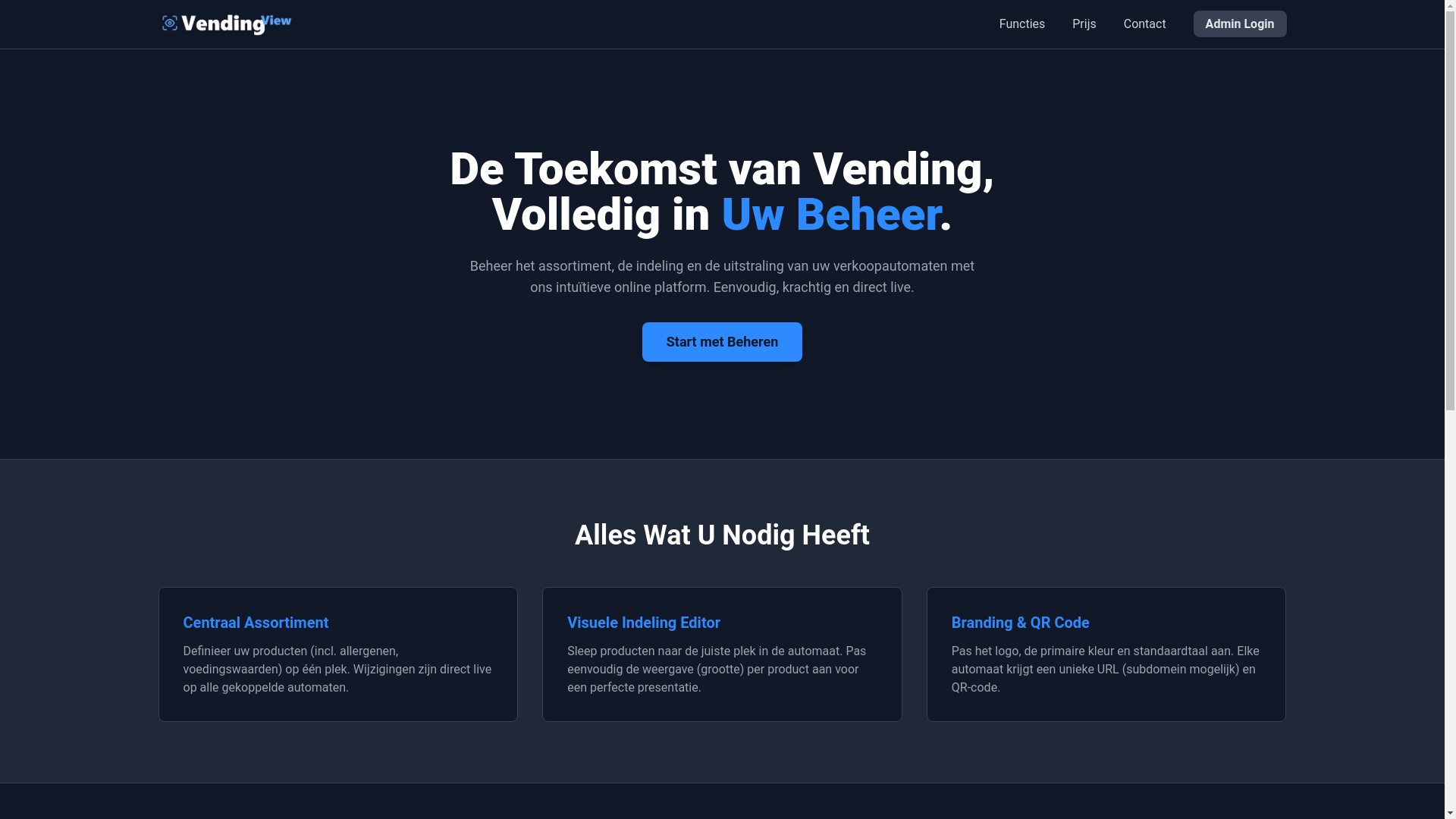 website screenshot of https://vendingview.nl/