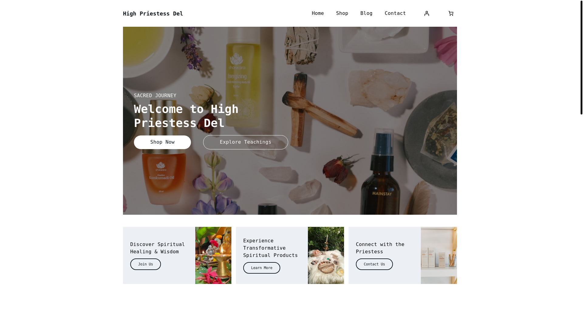 website screenshot of https://ipriestessdel.com/