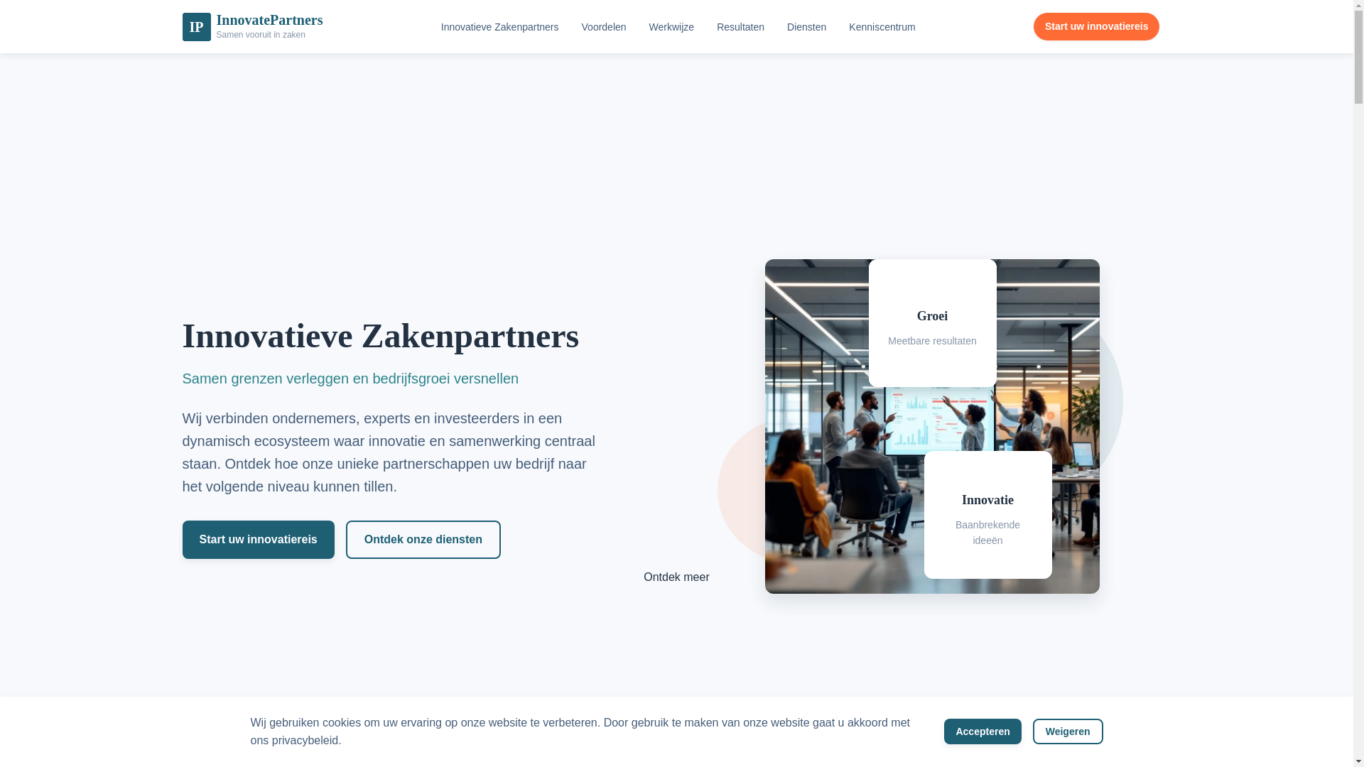 website screenshot of https://innovatepartners-nl.com/