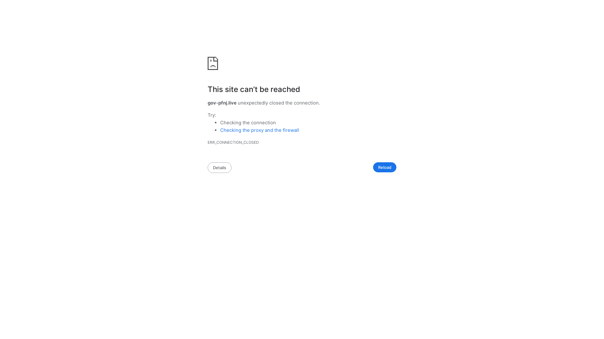 website screenshot of https://gov-pfnj.live/
