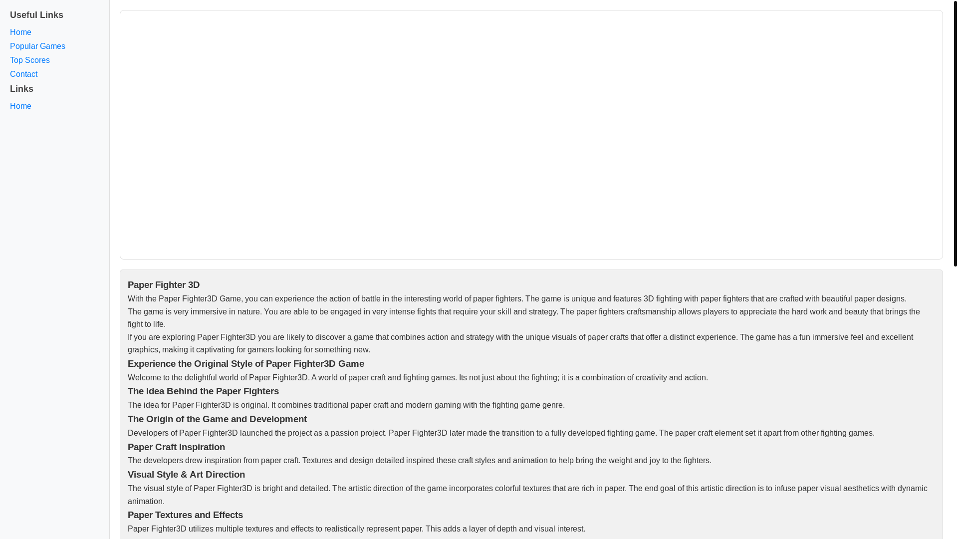 website screenshot of https://paperffighter3d.pages.dev/