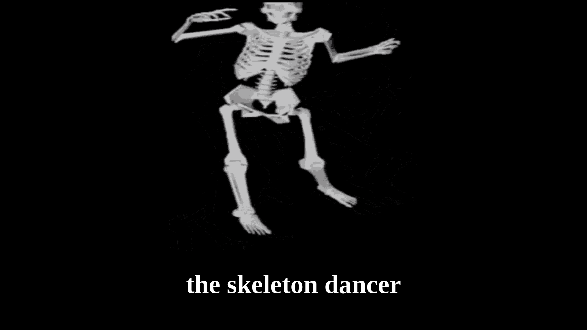 website screenshot of https://dancingskeleton.org/