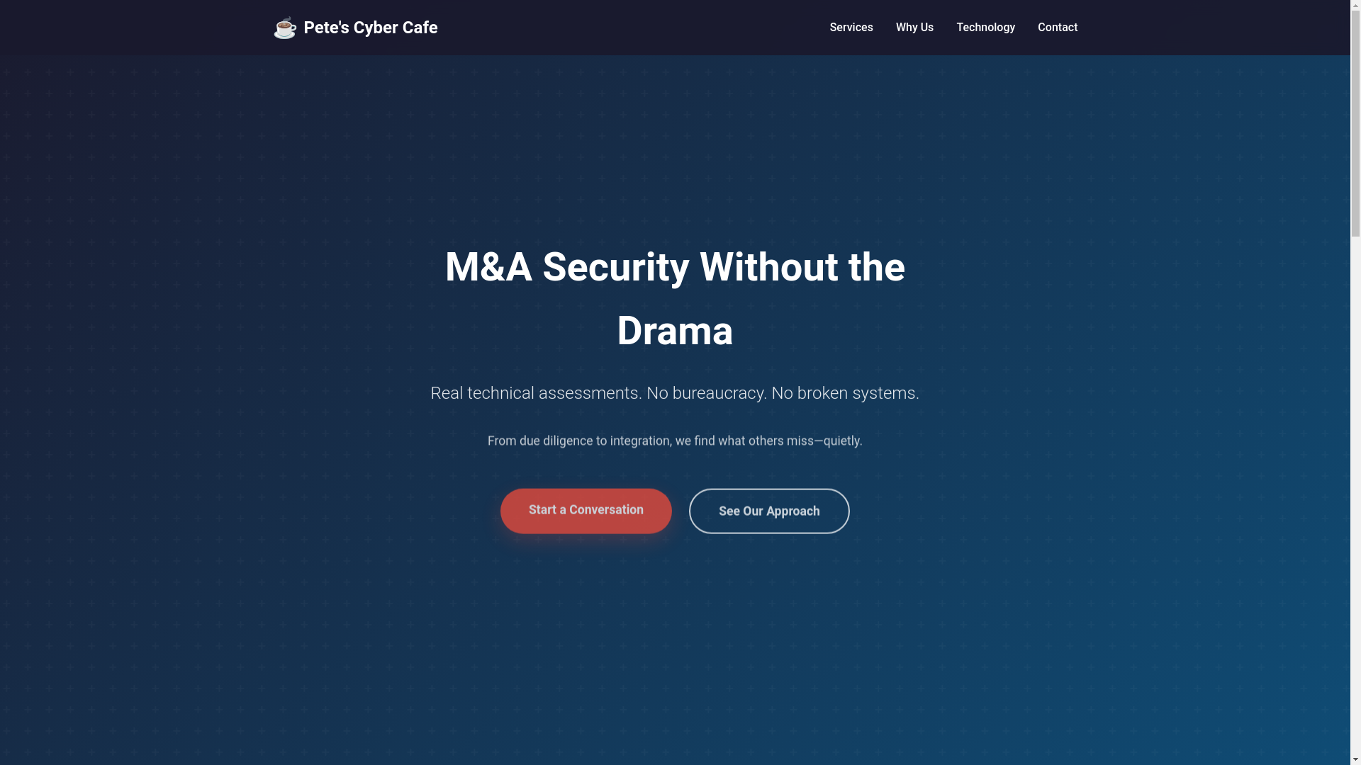 website screenshot of https://petes-cyber-cafe.pages.dev/