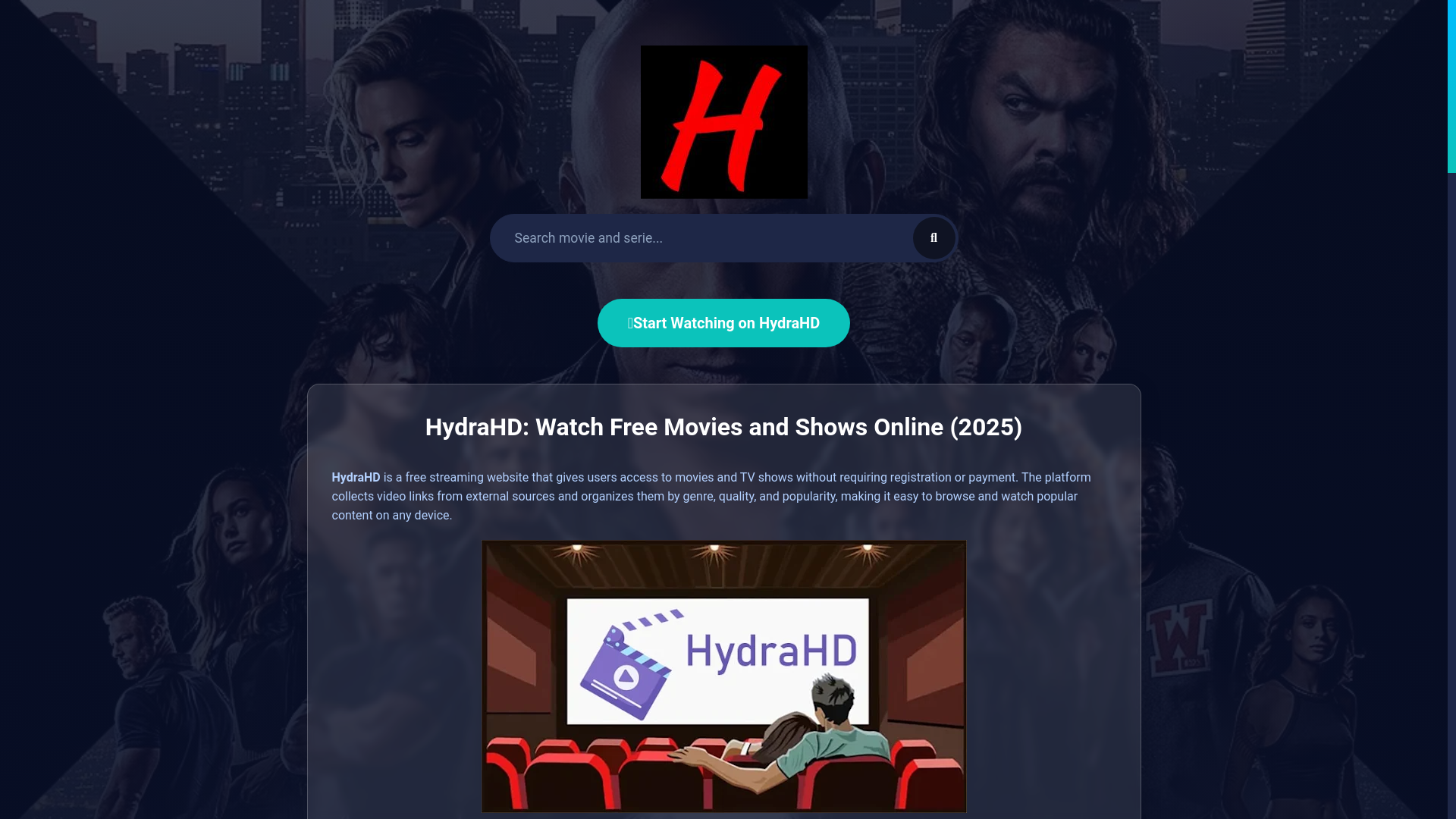 website screenshot of https://hydrahd-net.pages.dev/