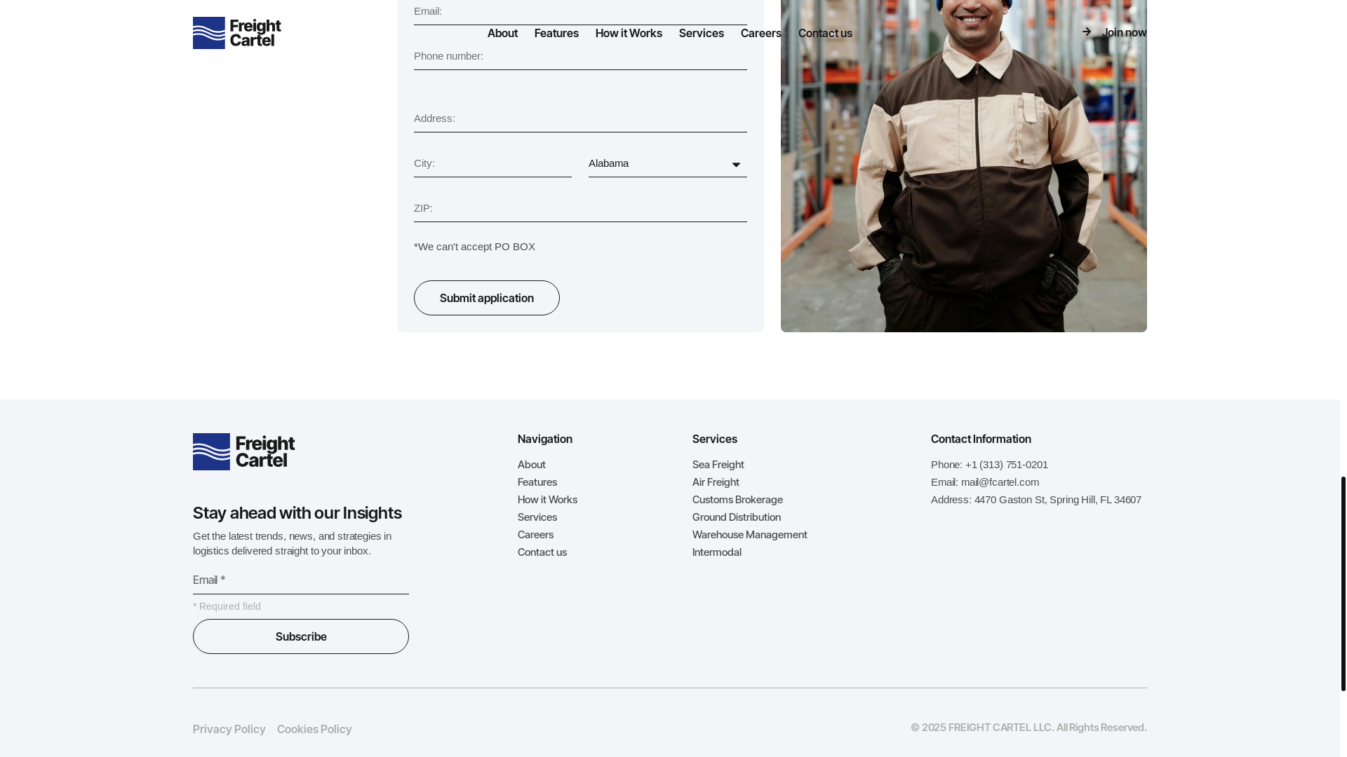 website screenshot of https://fsshipment.com/