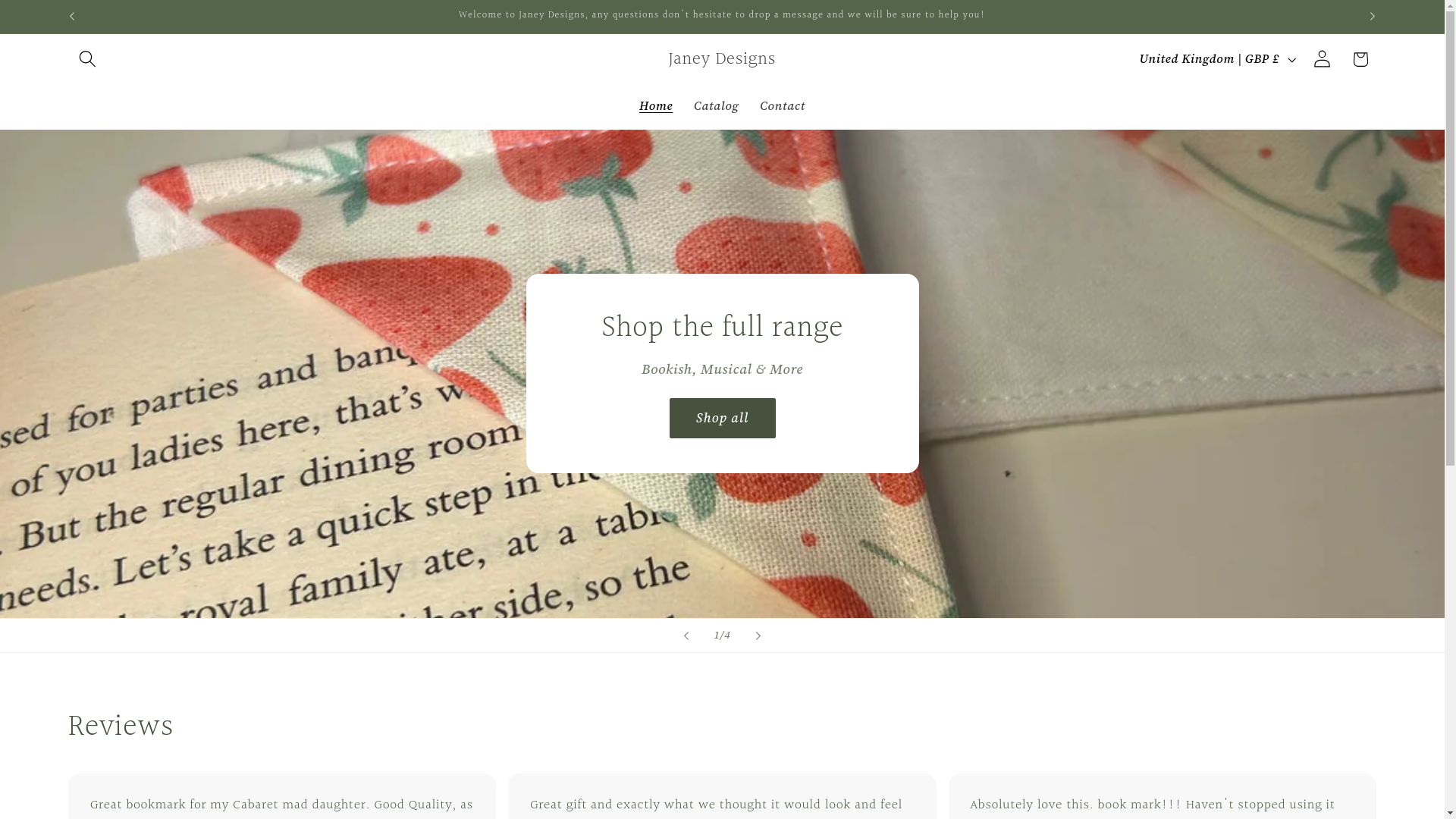 website screenshot of https://janeydesigns.com/