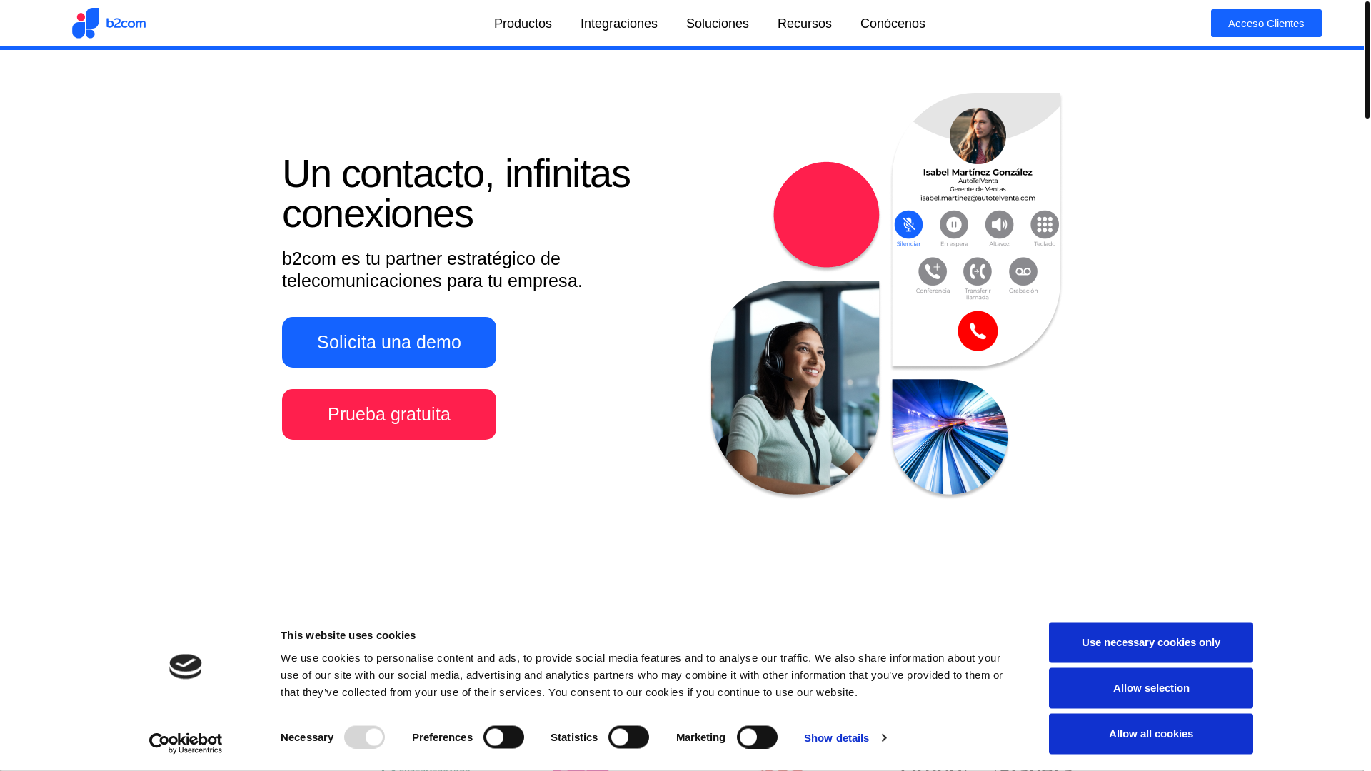 website screenshot of https://b2-telecoms.com/