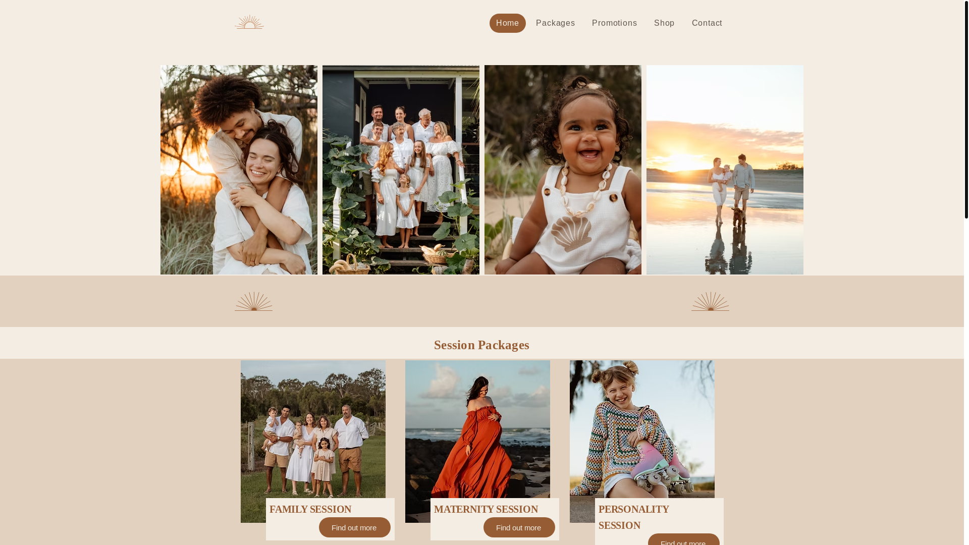 website screenshot of https://sunshinesoulphotographyco.com.au/
