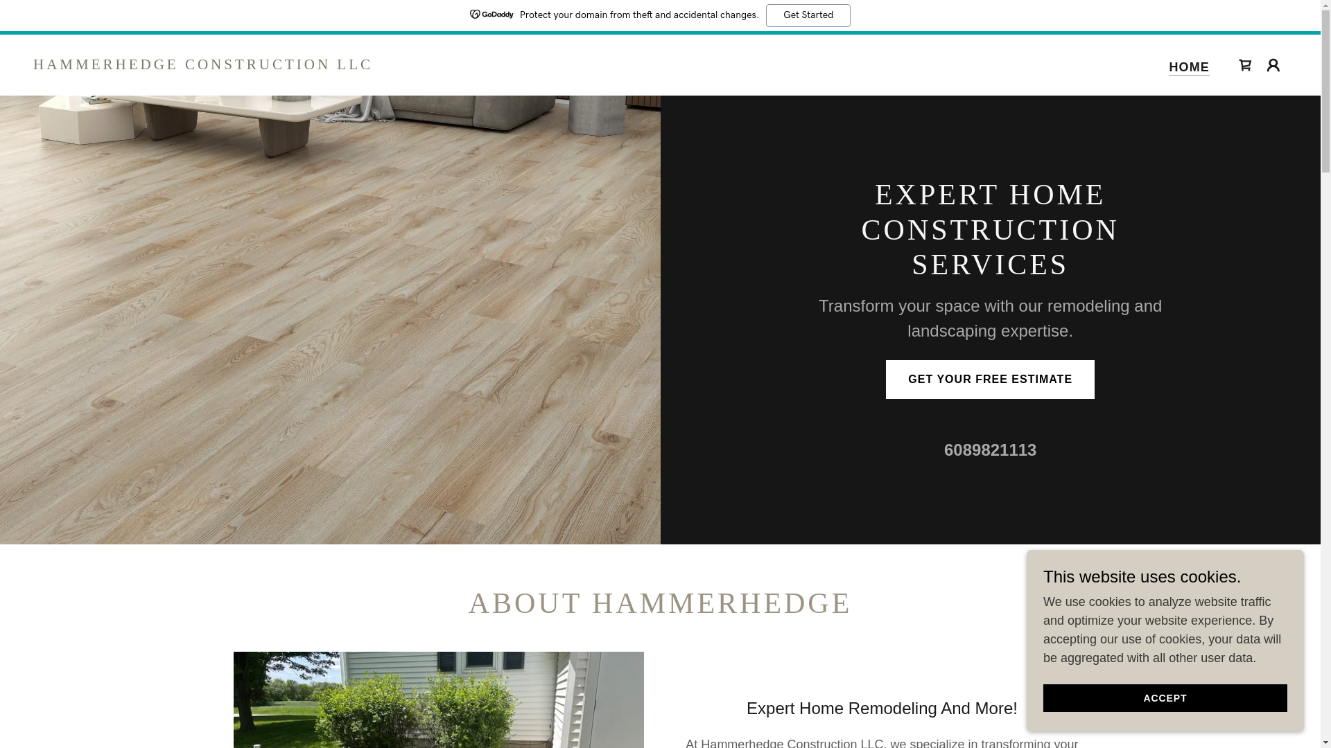 website screenshot of https://hammerhedgeconstructionllc.com/