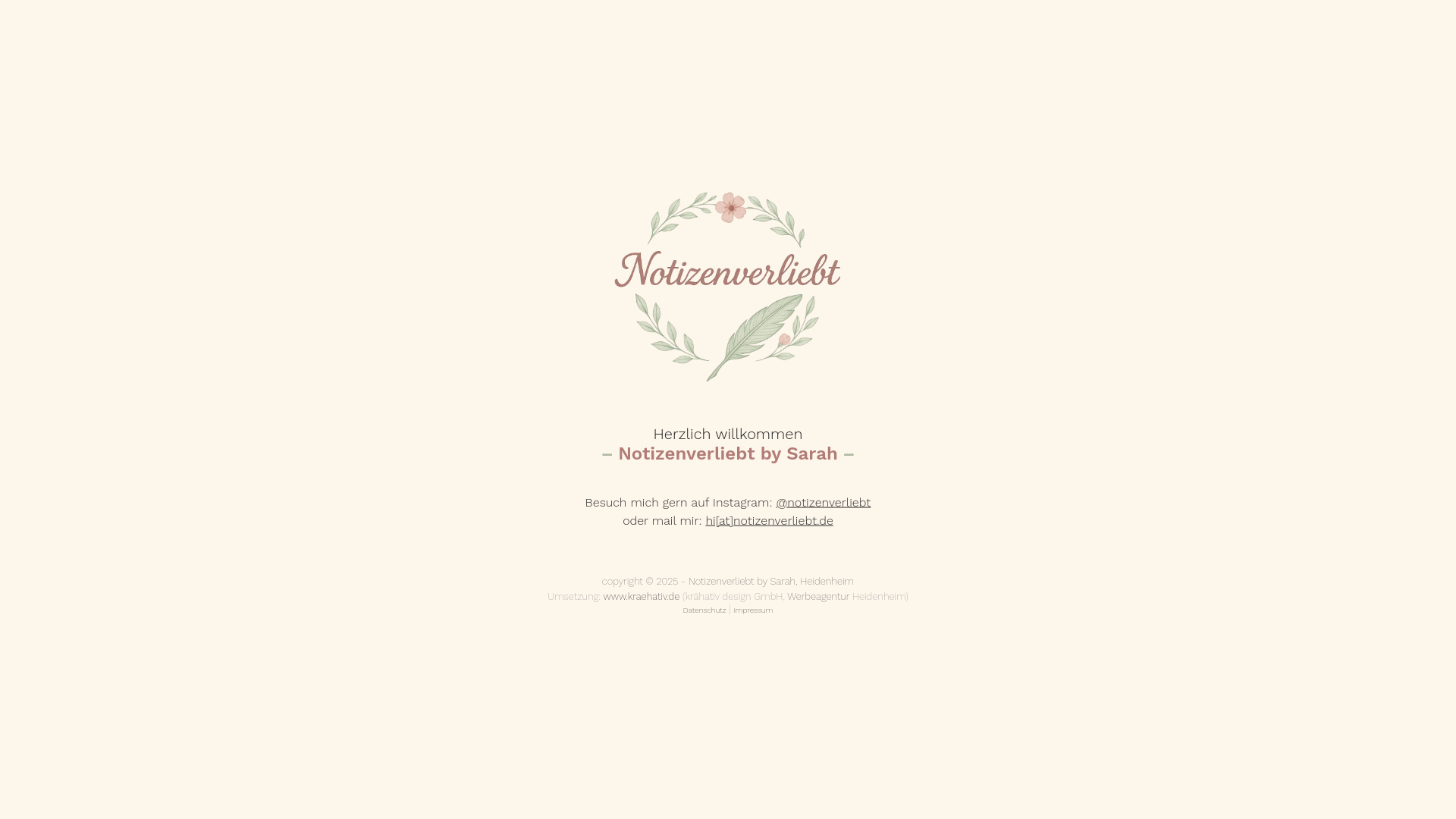 website screenshot of https://notizenverliebt.de/