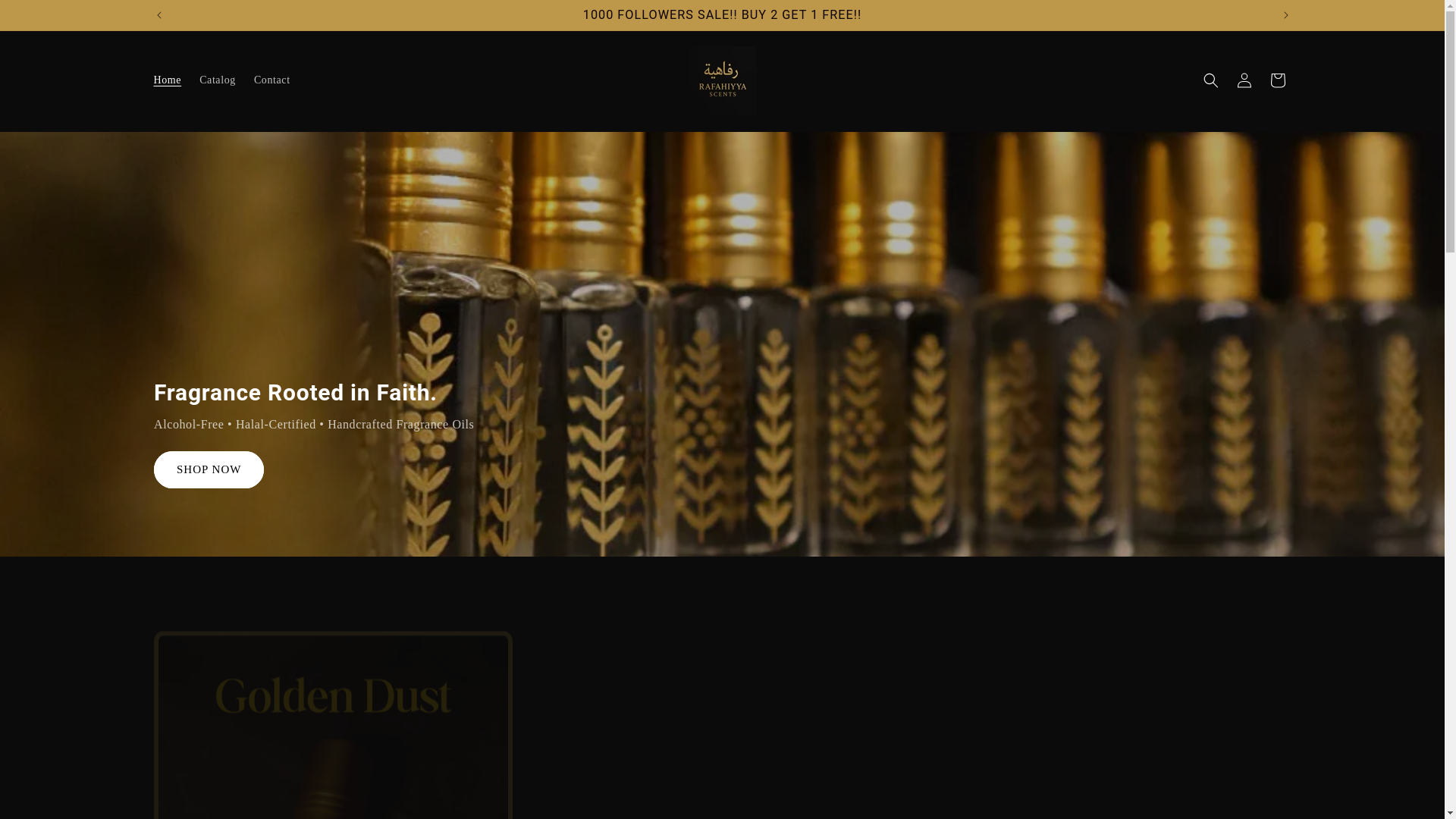 website screenshot of https://rafahiyyascents.com/