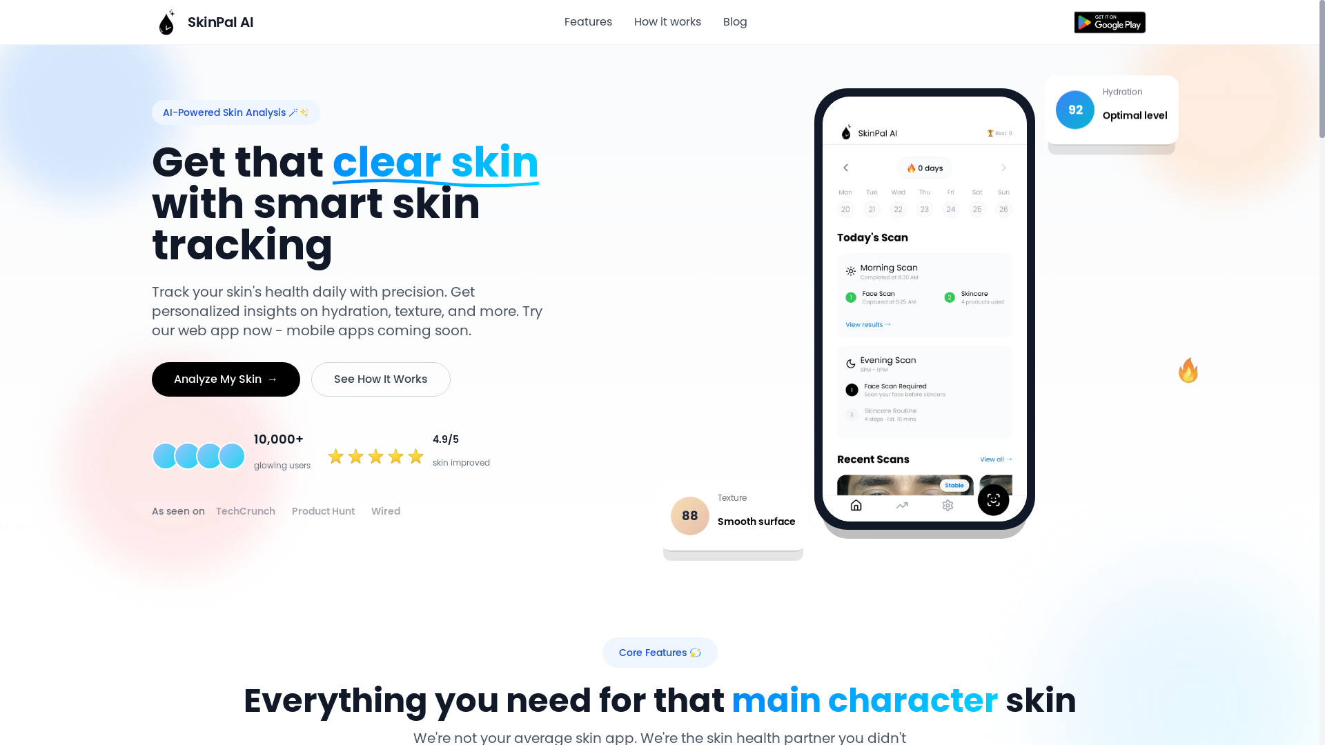 website screenshot of https://skinpalai.app/
