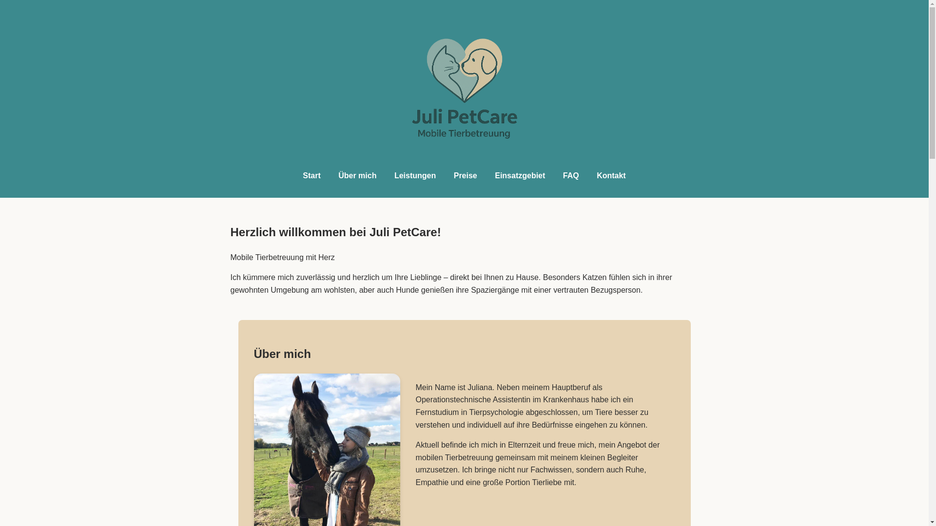 website screenshot of https://julipetcare.de/